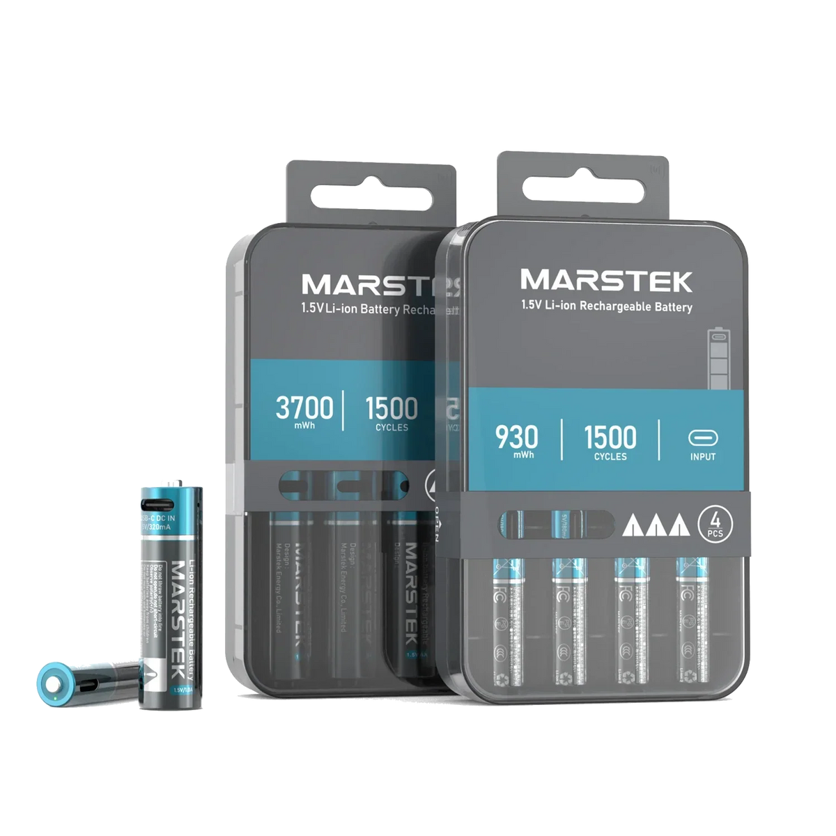 MARSTEK wiederaufladbarer Li-Ion-Akku mit USB-C-Anschluss